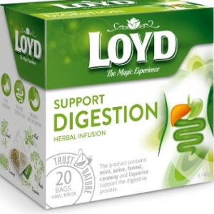 دمنوش کیسه ای هرمی لوید LOYD مدل مراقبت گوارش support digestion پک 20 تایی