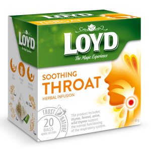 دمنوش کیسه ای هرمی لوید LOYD مدل مراقبت گلو support throat پک 20 تایی