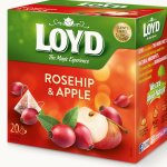 چای کیسه ای هرمی لوید LOYD مدل گل رز و سیب rosehip & apple پک 20 تایی